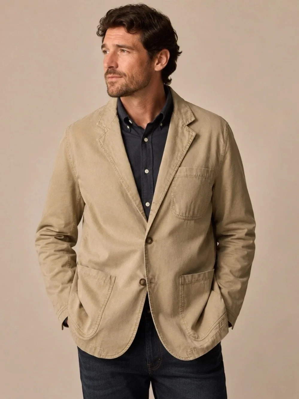 Duluth Trading Mens Fire Hose Presentation Jacket XL Khaki Blazer Tradesman Hunt